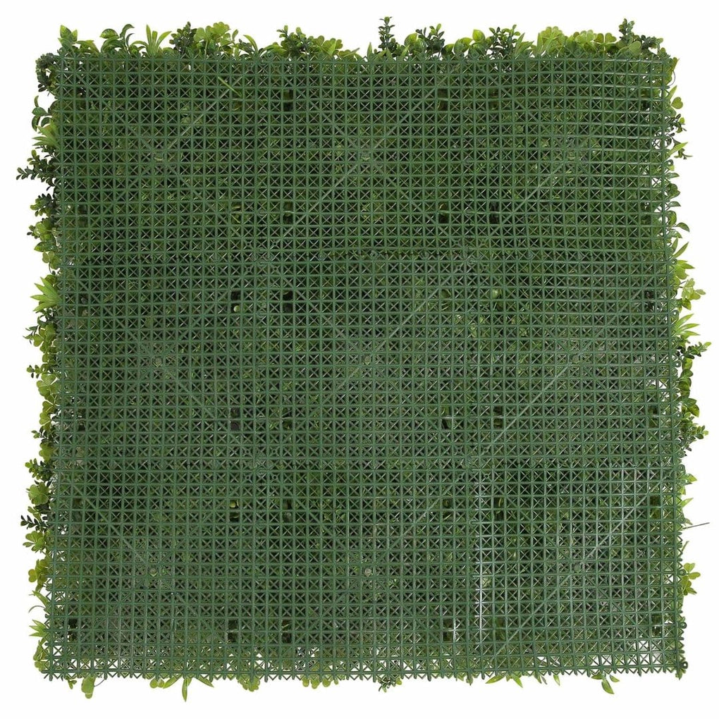 Premium PE Green Wall W/White Flowers (100 x 100 cm)