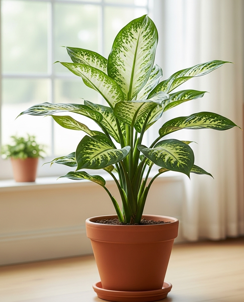 "Tropic Snow" plant typically refers to a variety of Dieffenbachia,