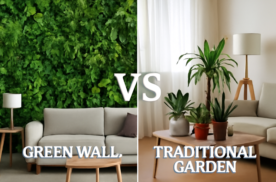 Green Walls vs. Traditional Gardens