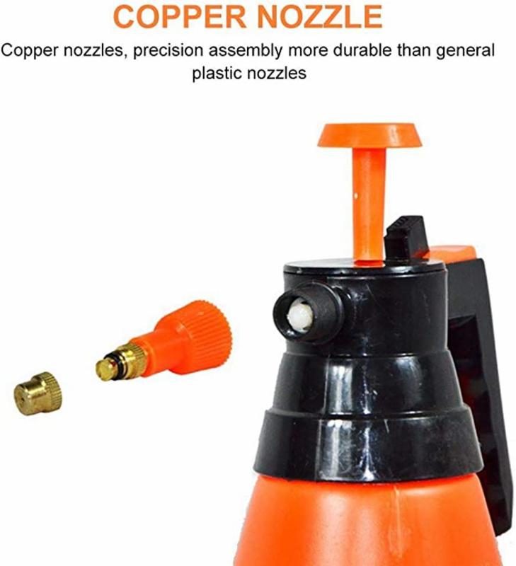 GARDEN SPRAYER, PORTABLE PRESSURIZED SPRAYER ONE HAND PRESSURE SPRAYER BOTTLE, ADJUSTABLE NOZZLE, USE WITH WATER CHEMICALS