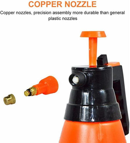 GARDEN SPRAYER, PORTABLE PRESSURIZED SPRAYER ONE HAND PRESSURE SPRAYER BOTTLE, ADJUSTABLE NOZZLE, USE WITH WATER CHEMICALS