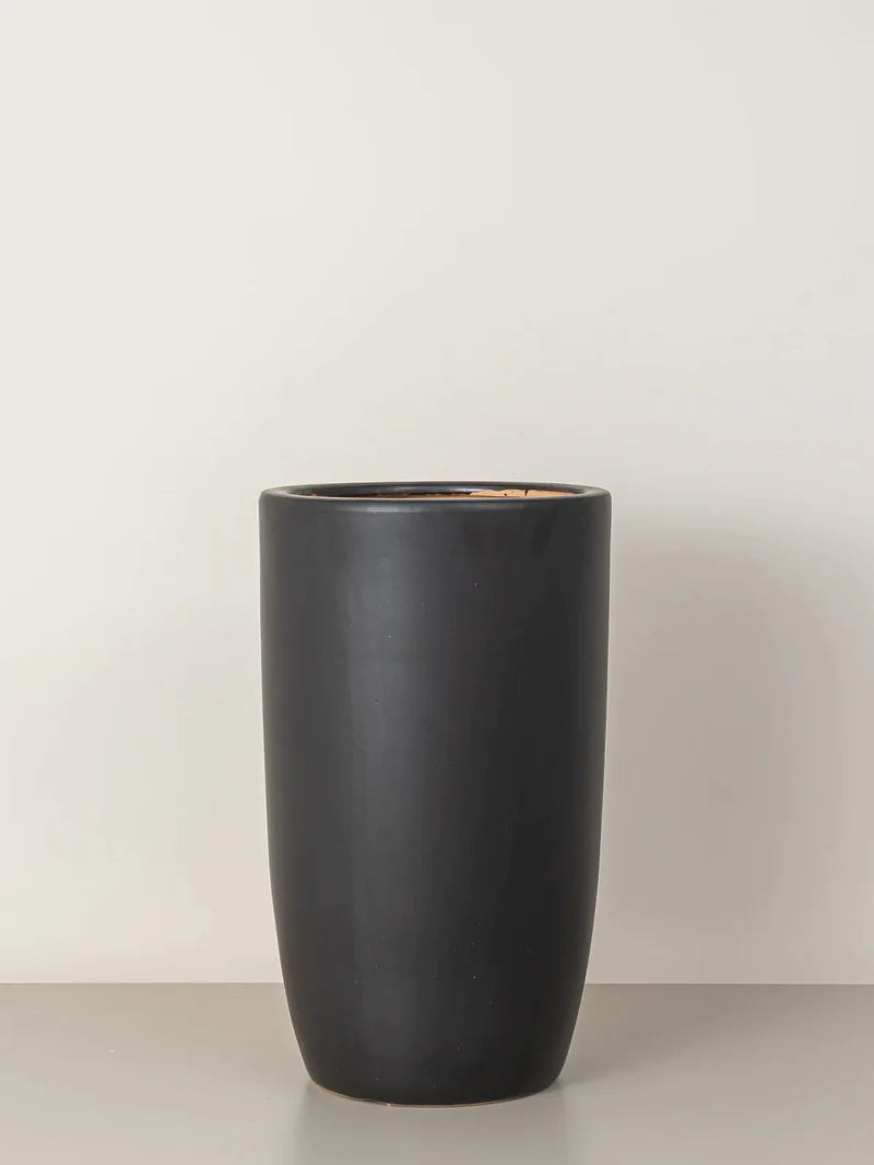 Elegant Black Ceramic Pot Set | Modern Planters for Indoor &amp; Outdoor Use
