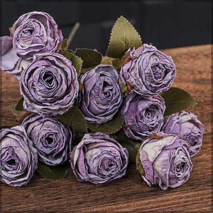 Artificial 5heads Silk Single Stem Flowers