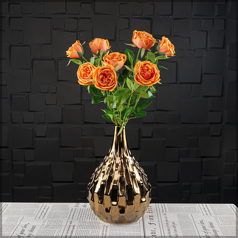 Artificial 4heads Rose Flower Stem