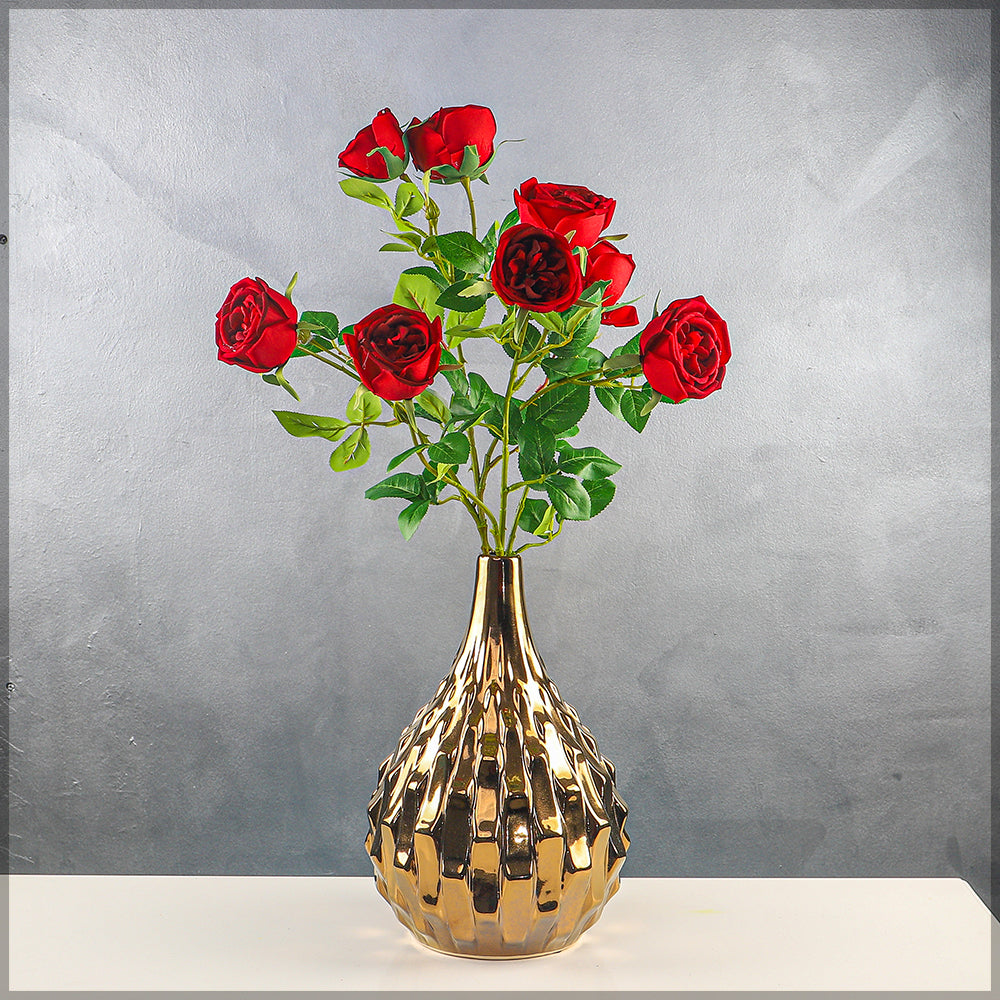 Artificial 4heads Rose Flower Stem