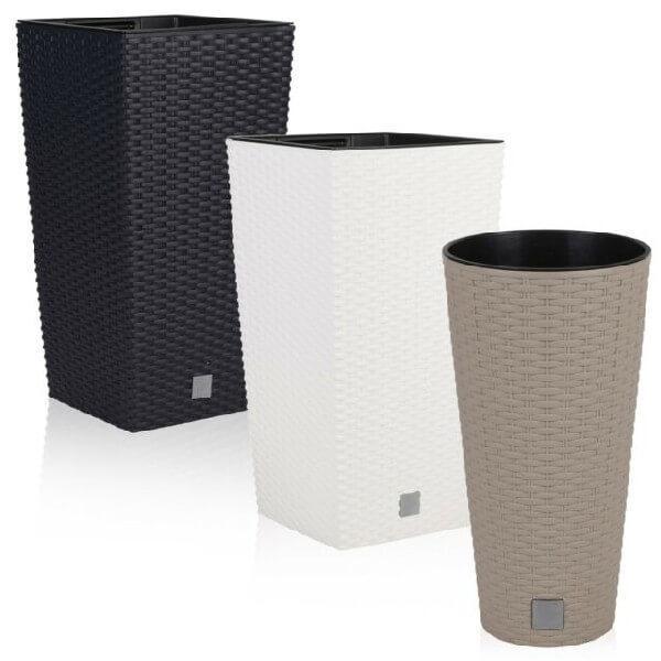 Rattan Design Elegant Tall Large Plant Pot Flower Indoor Outdoor Garden Planters