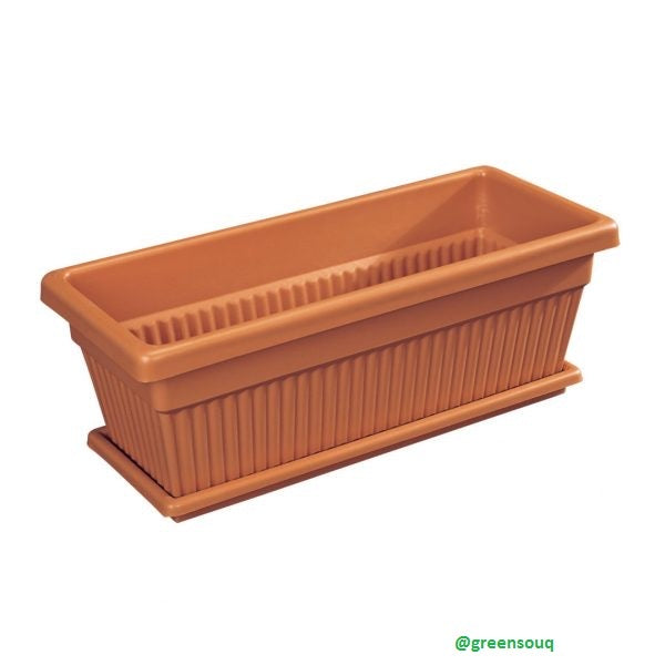Cosmoplast Rectangle Planter 18 inch With Tray Terracotta